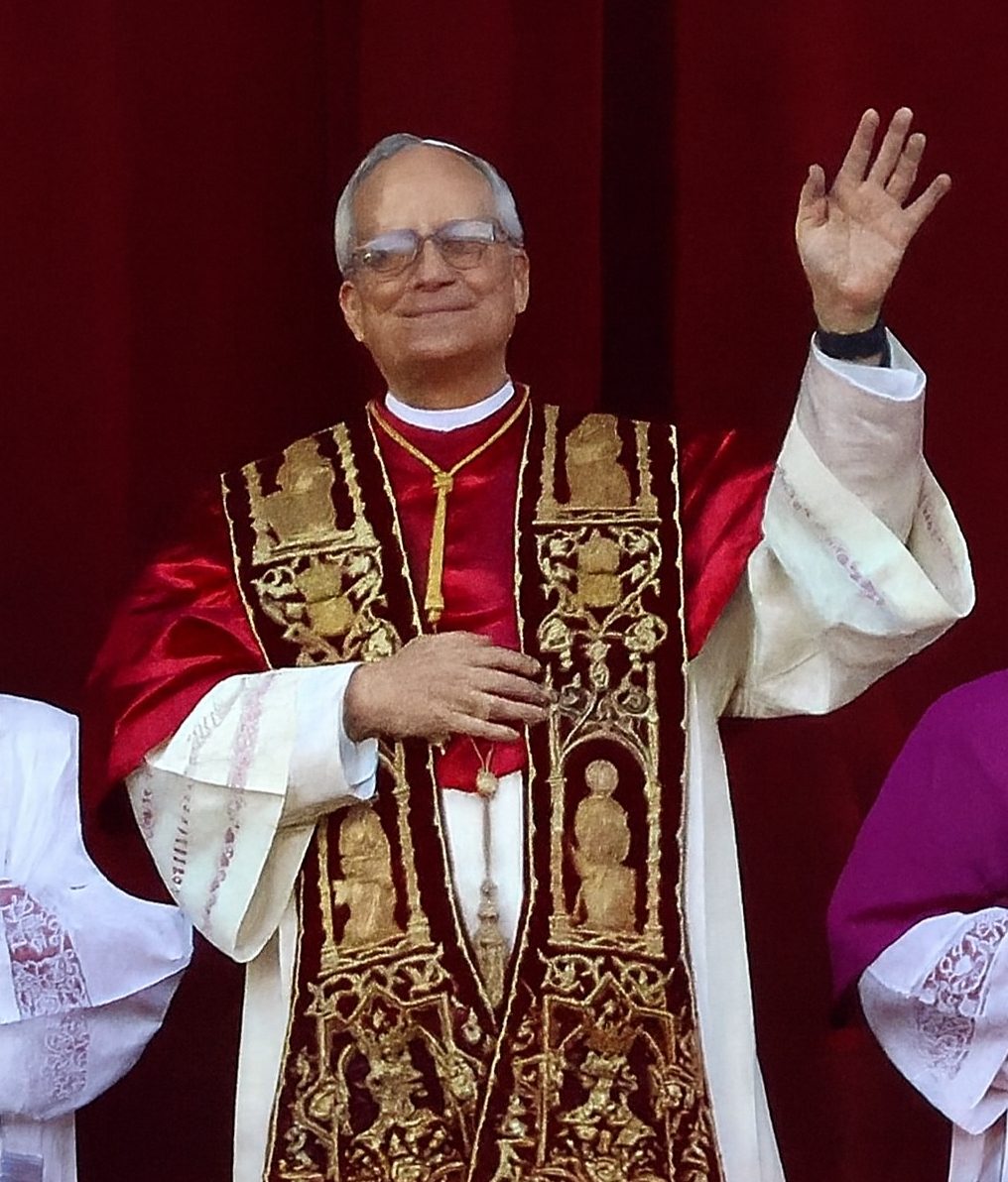 Pope Leo XIV on the loggia of St. Peter's Basilica after his election in May 2025